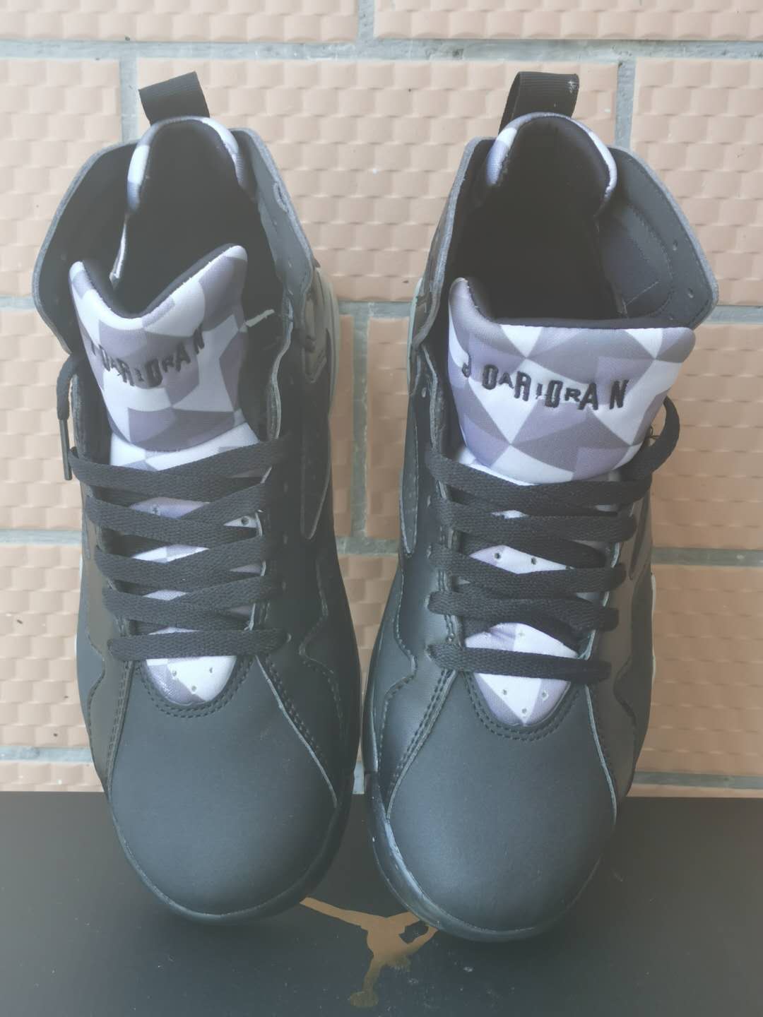 New Men Air Jordan 7 Shoes Black Silver